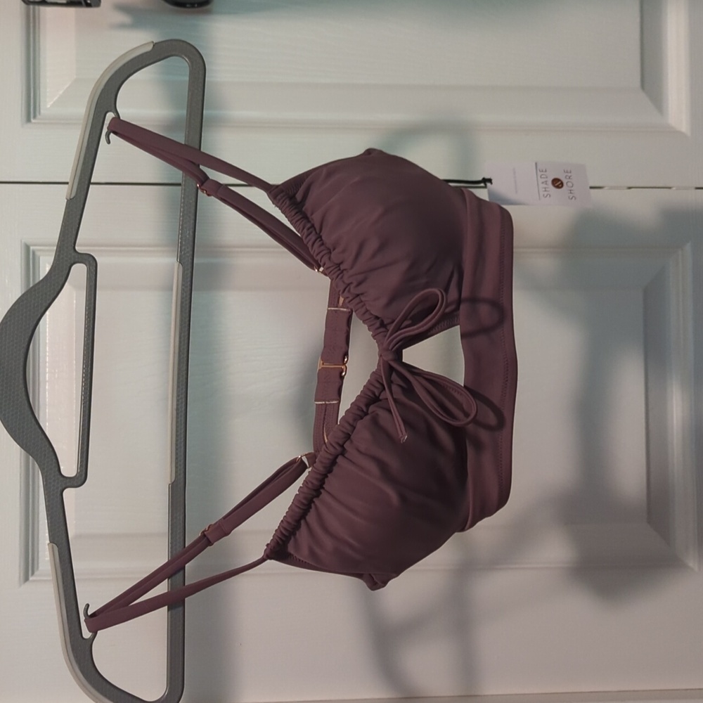 NWT mauve purple shade & shore bikini top 34B